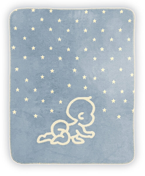 Kuscheldecke Sanosoft Lovely Baby 75x100cm - Blau/Creme
