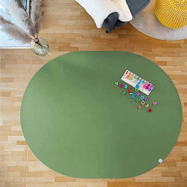 Sanosoft ovale Krabbelmatte 160x200cm Olivgrün