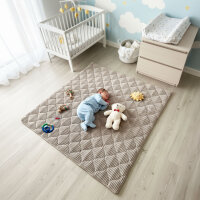 Sanosoft Krabbeldecke Soft-Cord Natur 130x150cm