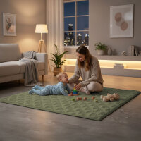 Sanosoft Krabbeldecke Soft-Cord Khaki Grün 120x120cm