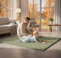 Sanosoft Krabbeldecke Soft-Cord Khaki Grün 120x120cm