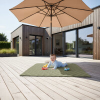 Sanosoft Krabbeldecke Soft-Cord Khaki Grün 120x120cm