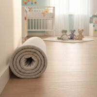 Sanosoft samtweicher und kuscheliger Krabbelteppich Hellgrau 100x150cm
