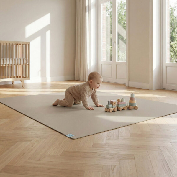 Sanosoft® Krabbelmatte Made in Germany & Öko-Tex - 160cm X 220cm Sand / Beige