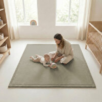 Sanosoft samtweicher und kuscheliger Krabbelteppich Schilfgrün 100x150cm