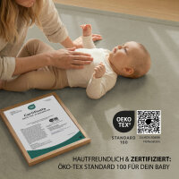 Sanosoft samtweicher und kuscheliger Krabbelteppich Schilfgrün 100x150cm