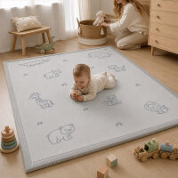 Sanosoft samtweicher und kuscheliger Krabbelteppich "Zoo" 120x170cm