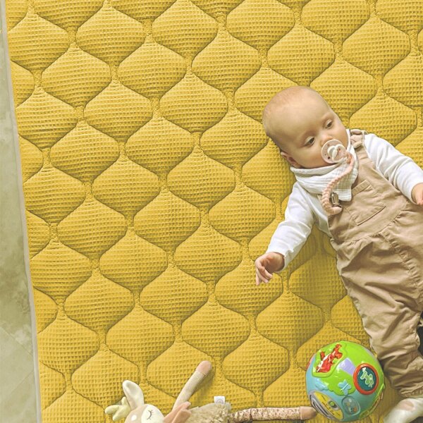 Sanosoft Krabbeldecke Senfgelb 130x150cm